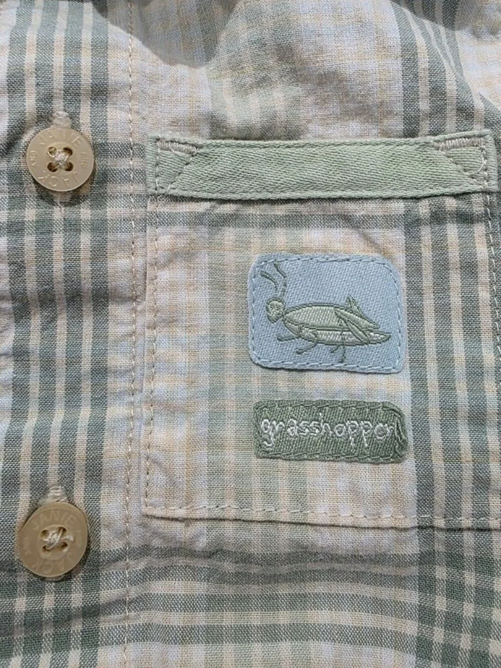 Janie and Jack Baby Boys Plaid Shortall Romper Green Grasshopper Preemie
